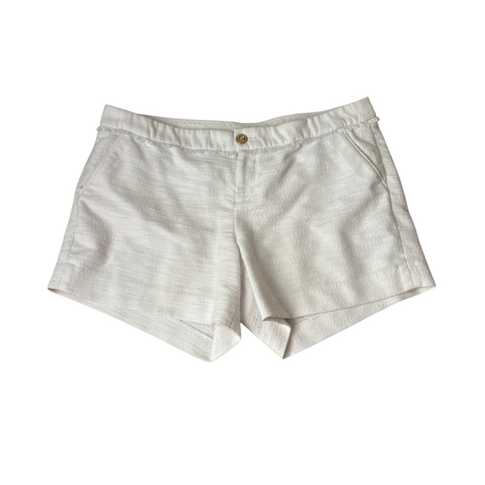 Lilly Pulitzer Callahan Shorts Women White Textured Resort Summer SIZE 16